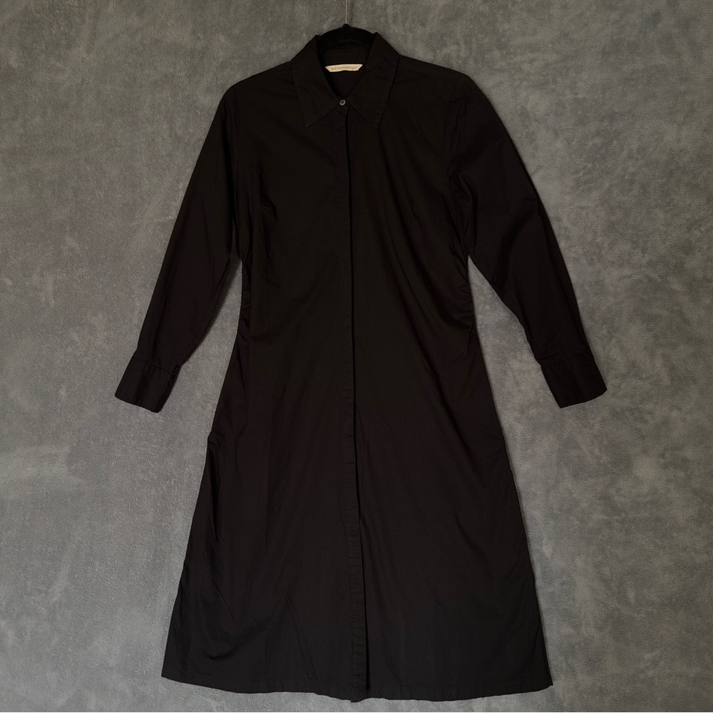 Soft Surroundings Black Linen Cotton Long Sleeve Jacket Dress size XS